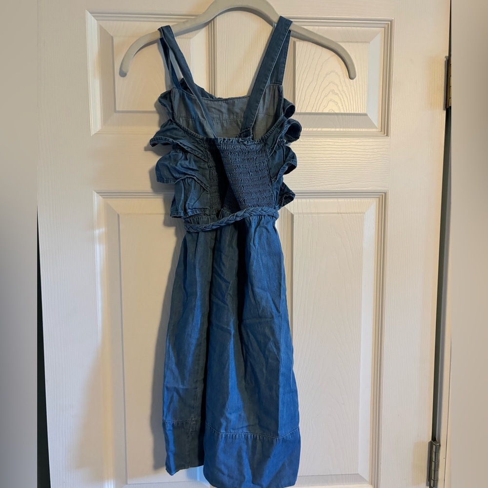 Girls Ruffle Jean Dress - Picture 2 of 3